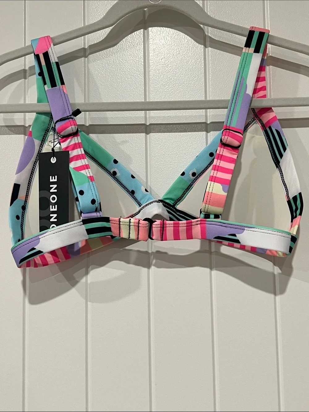 ONEONE Geometric Pink & Mint Triangle Bikini Set size Large